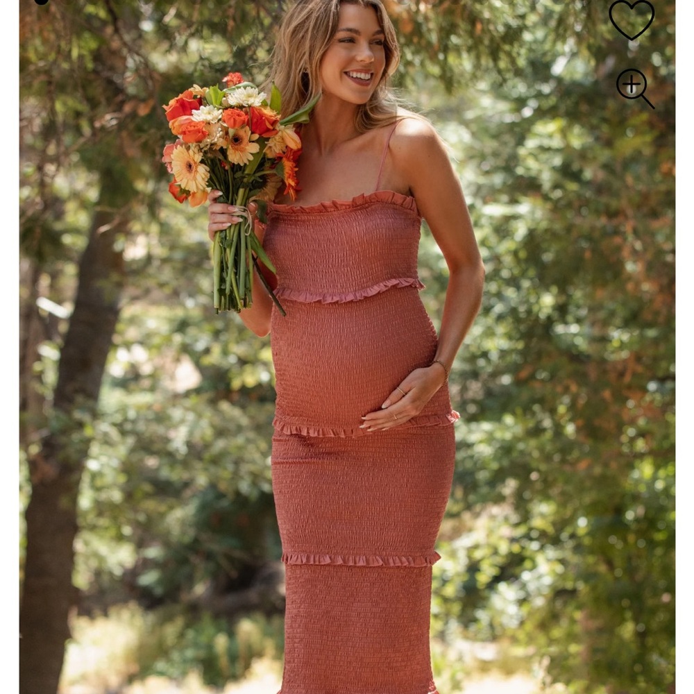 Pinkblush Satin Mauve Smocked Midi Dress